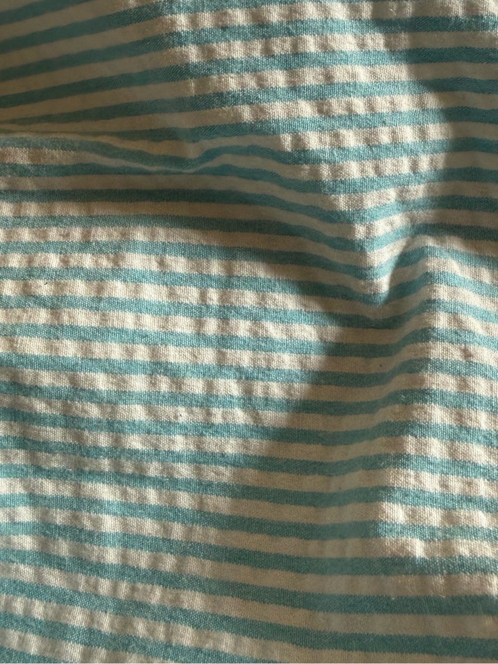 Quacker Factory Aqua White Seersucker Crop Pants Medium Pull On Capri - Picture 4 of 4
